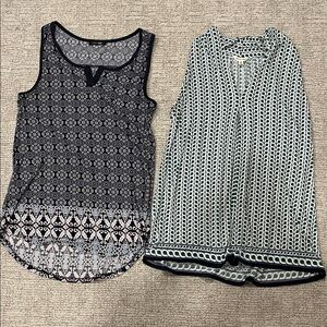 Set of Two Patterned Sleeveless Tops from Papermoon and Max Studio